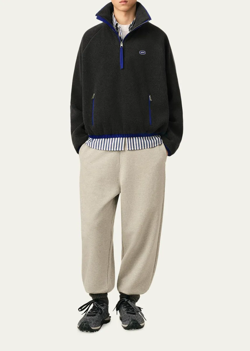 AMI PARIS Men's Half Zip Fleece Jacket | Thumbnail 2