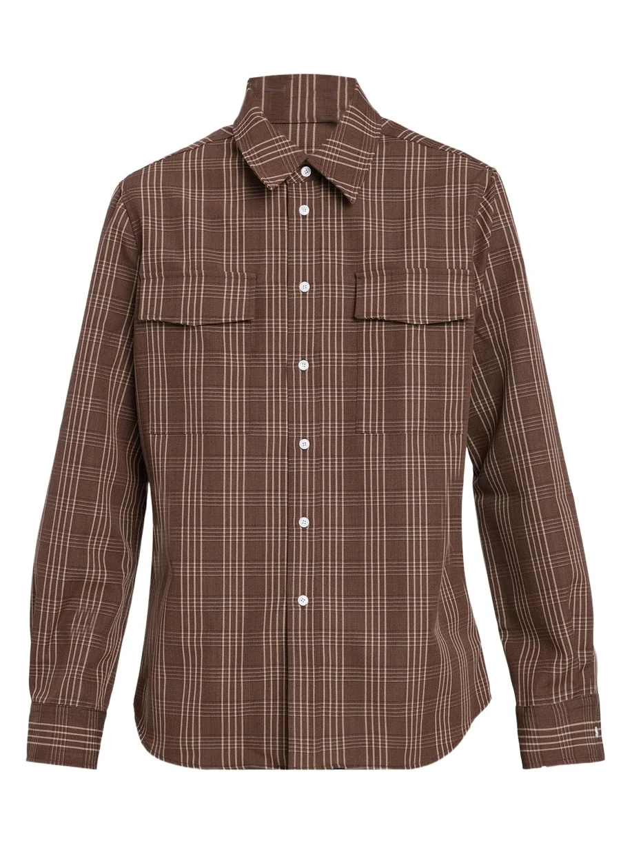 AMI PARIS Men's Plaid Wool Flannel Button-Front Shirt
