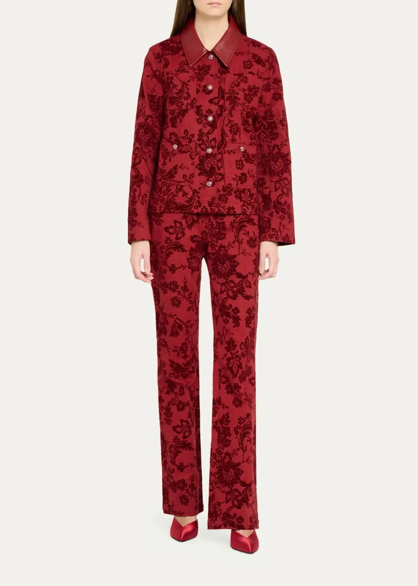 Cinq à Sept Dalton Paisley Flocked Stretch-Cotton Jacket | Thumbnail 2 Cinq à Sept Dalton Paisley Flocked Stretch-Cotton Jacket | Thumbnail 2