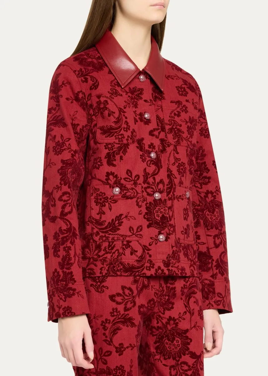 Cinq à Sept Dalton Paisley Flocked Stretch-Cotton Jacket | Thumbnail 4 Cinq à Sept Dalton Paisley Flocked Stretch-Cotton Jacket | Thumbnail 4