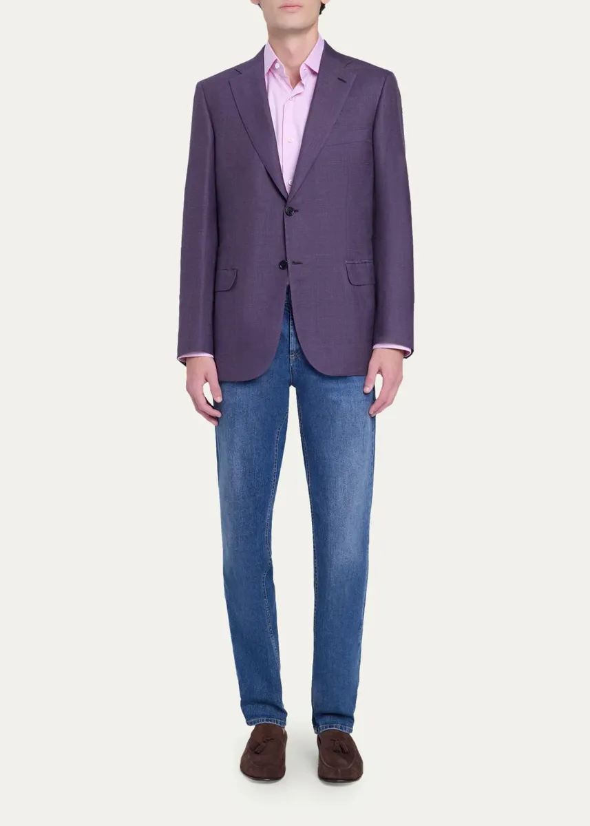 Brioni Men's Prince of Wales Two-Button Sport Coat | Thumbnail 2