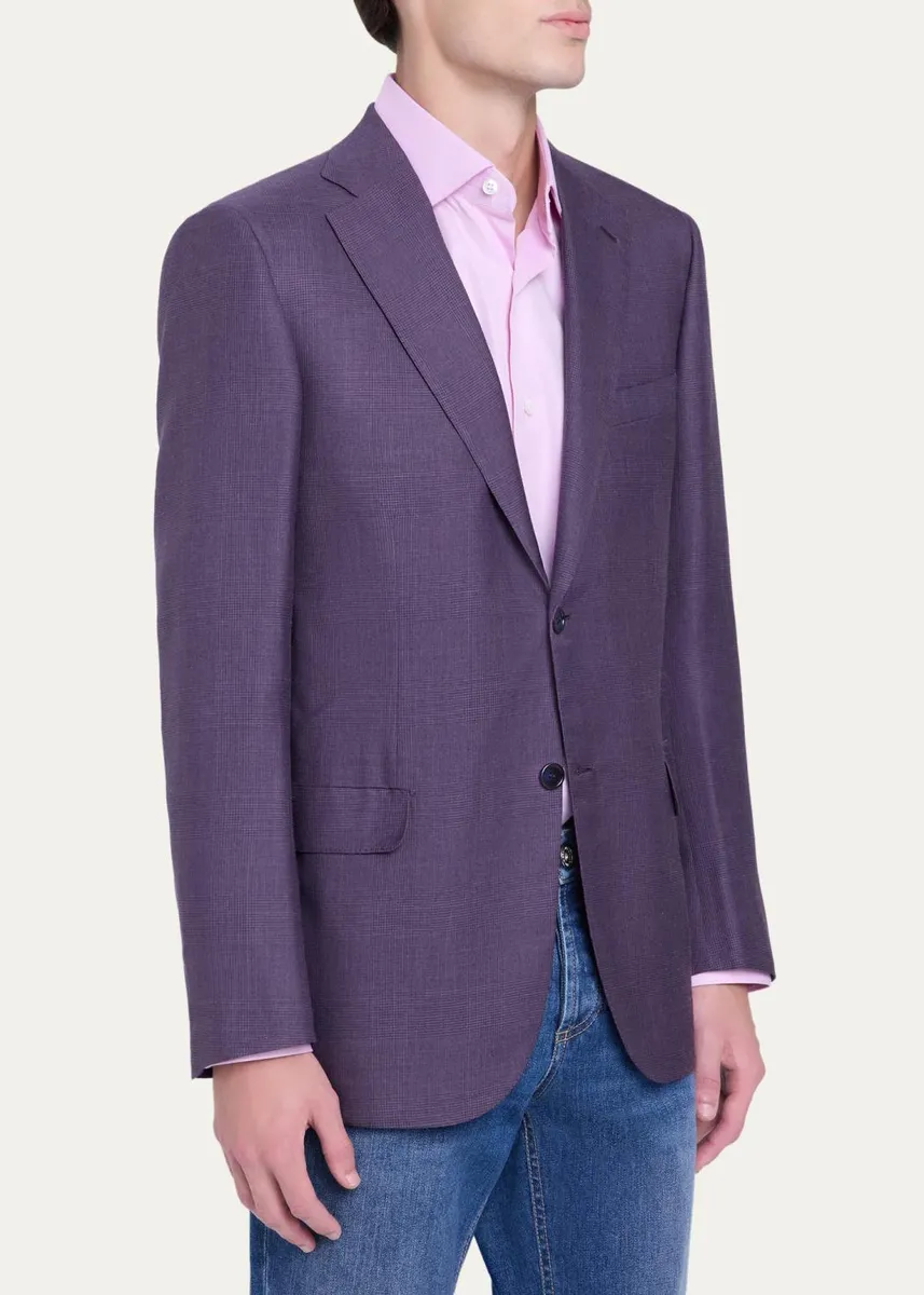 Brioni Men's Prince of Wales Two-Button Sport Coat | Thumbnail 4
