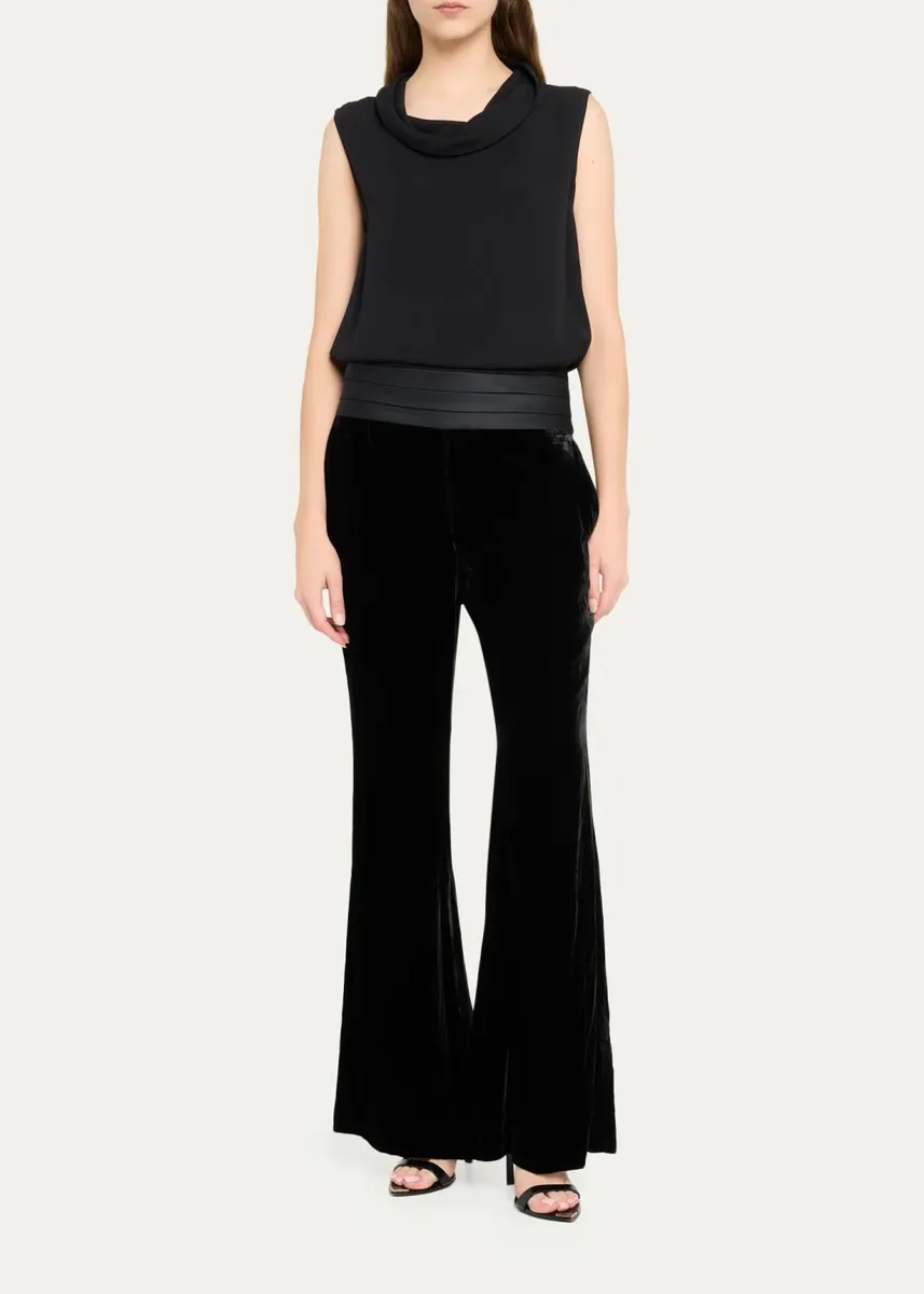 L'Agence Prudence Velvet Wide-Leg Pants | Thumbnail 2