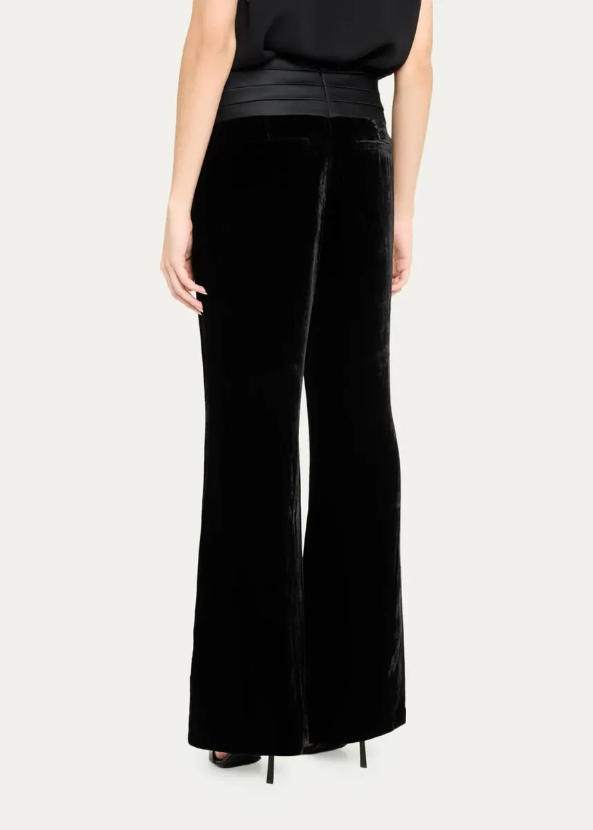 L'Agence Prudence Velvet Wide-Leg Pants | Thumbnail 3
