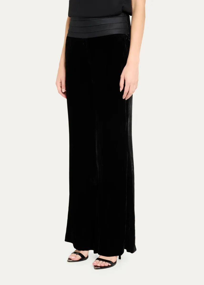 L'Agence Prudence Velvet Wide-Leg Pants | Thumbnail 4