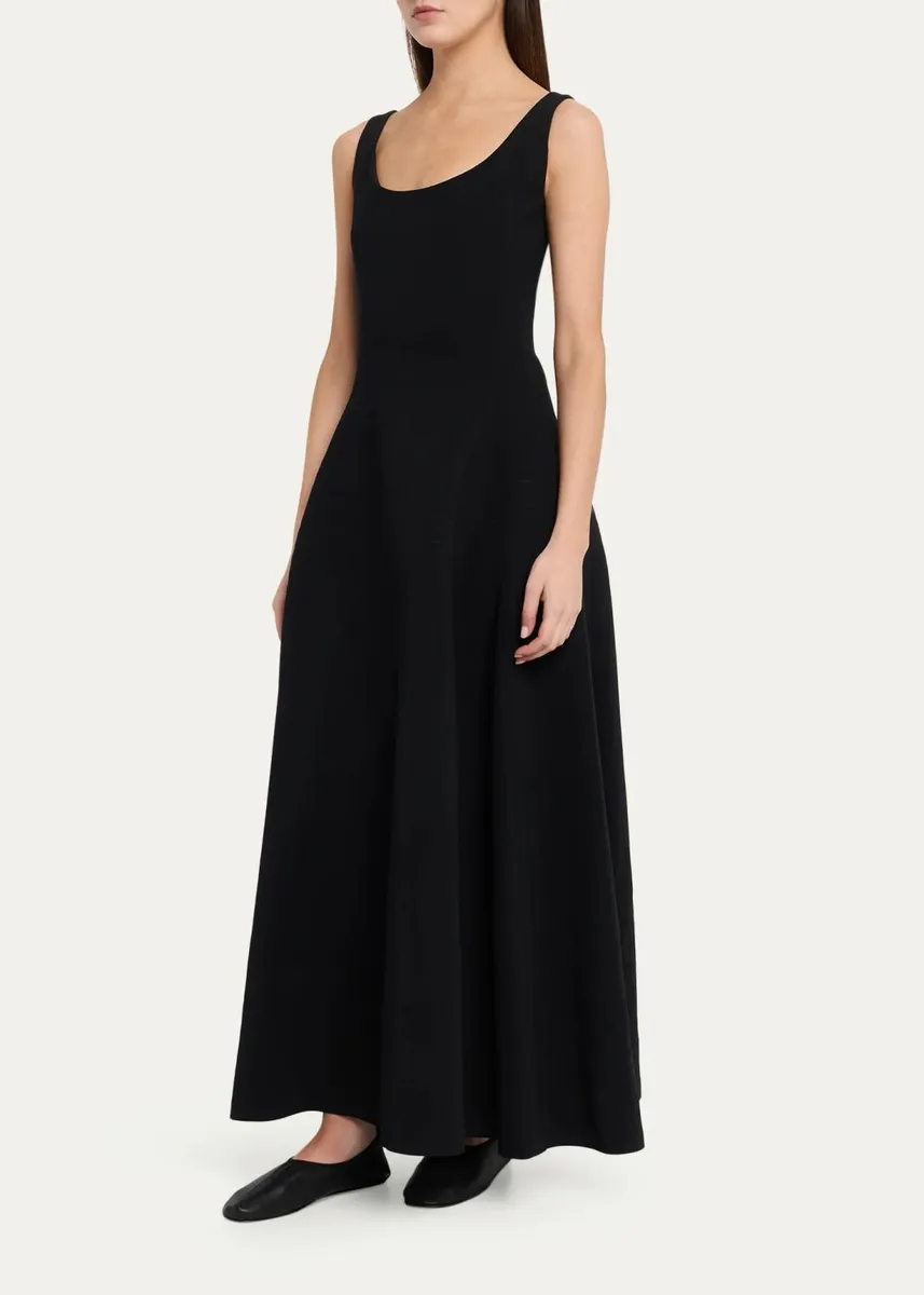 FFORME Alodia Sleeveless Stripe Embroidered Cady Flared Maxi Dress | Thumbnail 4 FFORME Alodia Sleeveless Stripe Embroidered Cady Flared Maxi Dress | Thumbnail 4