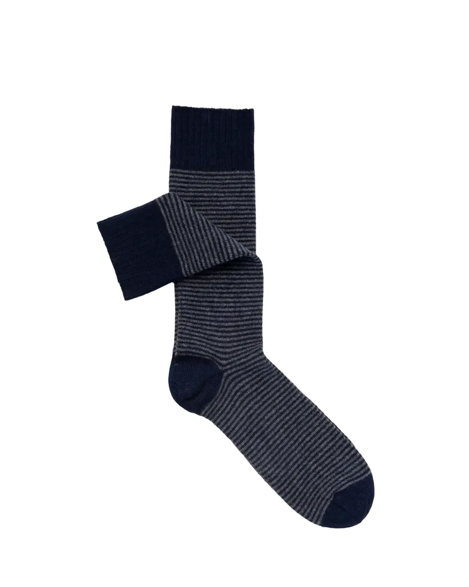 Sozzi Calze Men's Cashmere Blend Micro-Stripe Crew Socks | Thumbnail 2 Sozzi Calze Men's Cashmere Blend Micro-Stripe Crew Socks | Thumbnail 2