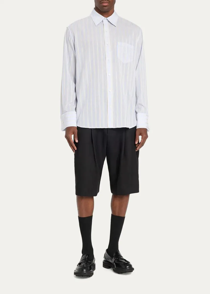 PUBLIC SCHOOL NEW YORK Men's Pinstripe Everything is Now Button-Front Shirt | Thumbnail 2