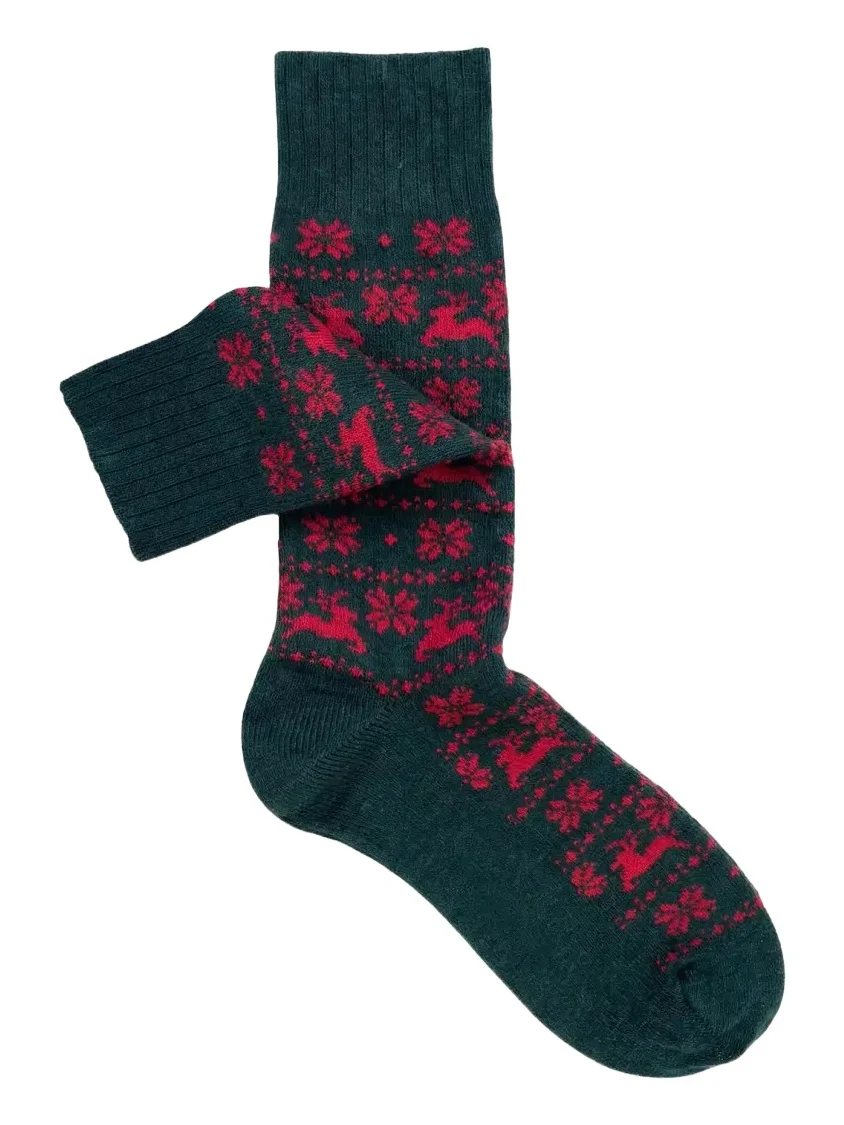 Sozzi Calze Men's Fair Isle Crew Socks