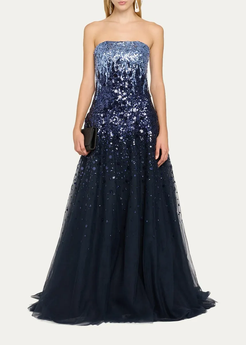 PAMELLA ROLAND Degrade Beaded Tulle Ball Gown | Thumbnail 2 PAMELLA ROLAND Degrade Beaded Tulle Ball Gown | Thumbnail 2