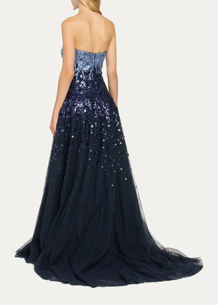 PAMELLA ROLAND Degrade Beaded Tulle Ball Gown | Thumbnail 3 PAMELLA ROLAND Degrade Beaded Tulle Ball Gown | Thumbnail 3