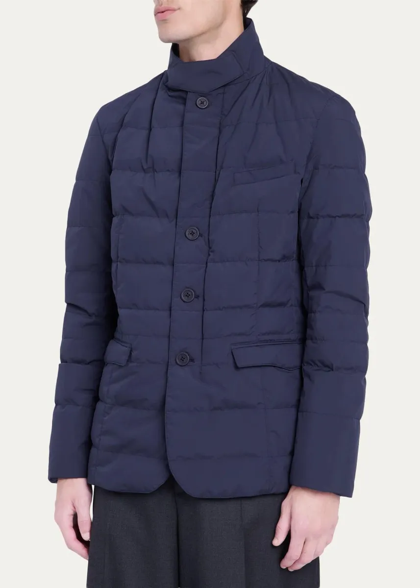 HERNO Men's Quilted Stand-Collar Jacket | Thumbnail 4