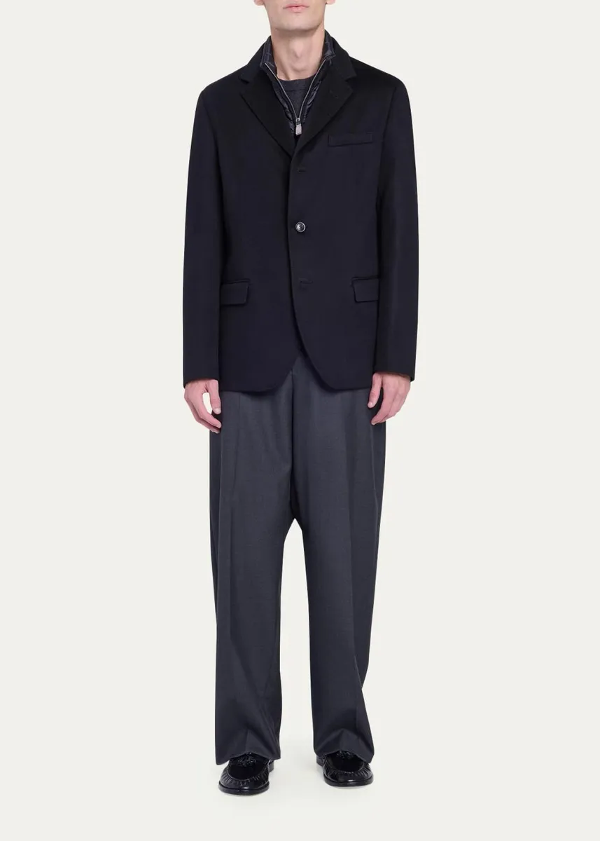 HERNO Men's Cashmere Blazer with Quilted Bib | Thumbnail 2 HERNO Men's Cashmere Blazer with Quilted Bib | Thumbnail 2