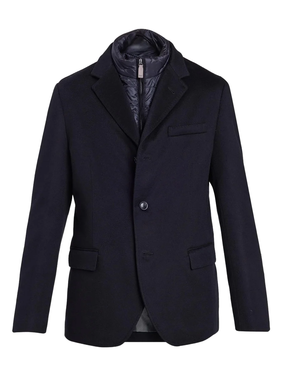 Men's Cashmere Blazer with Quilted Bib Men's Cashmere Blazer with Quilted Bib