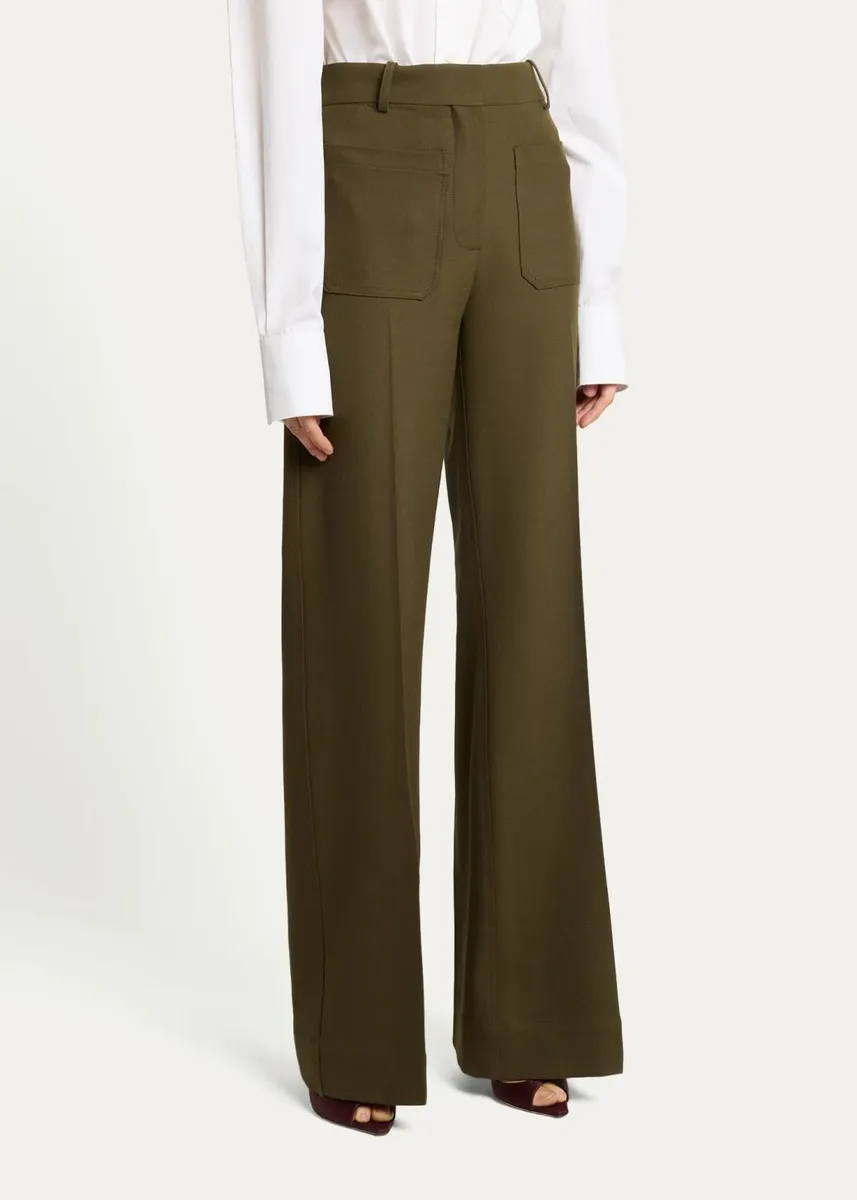 Victoria Beckham Alina Patch Pocket Wide-Leg Trousers | Thumbnail 4