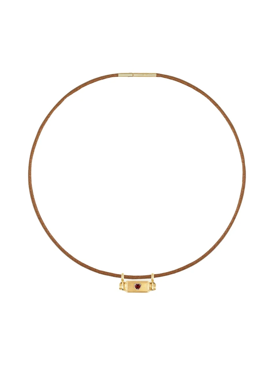 18K Yellow Gold & Garnet Necklace 18K Yellow Gold & Garnet Necklace
