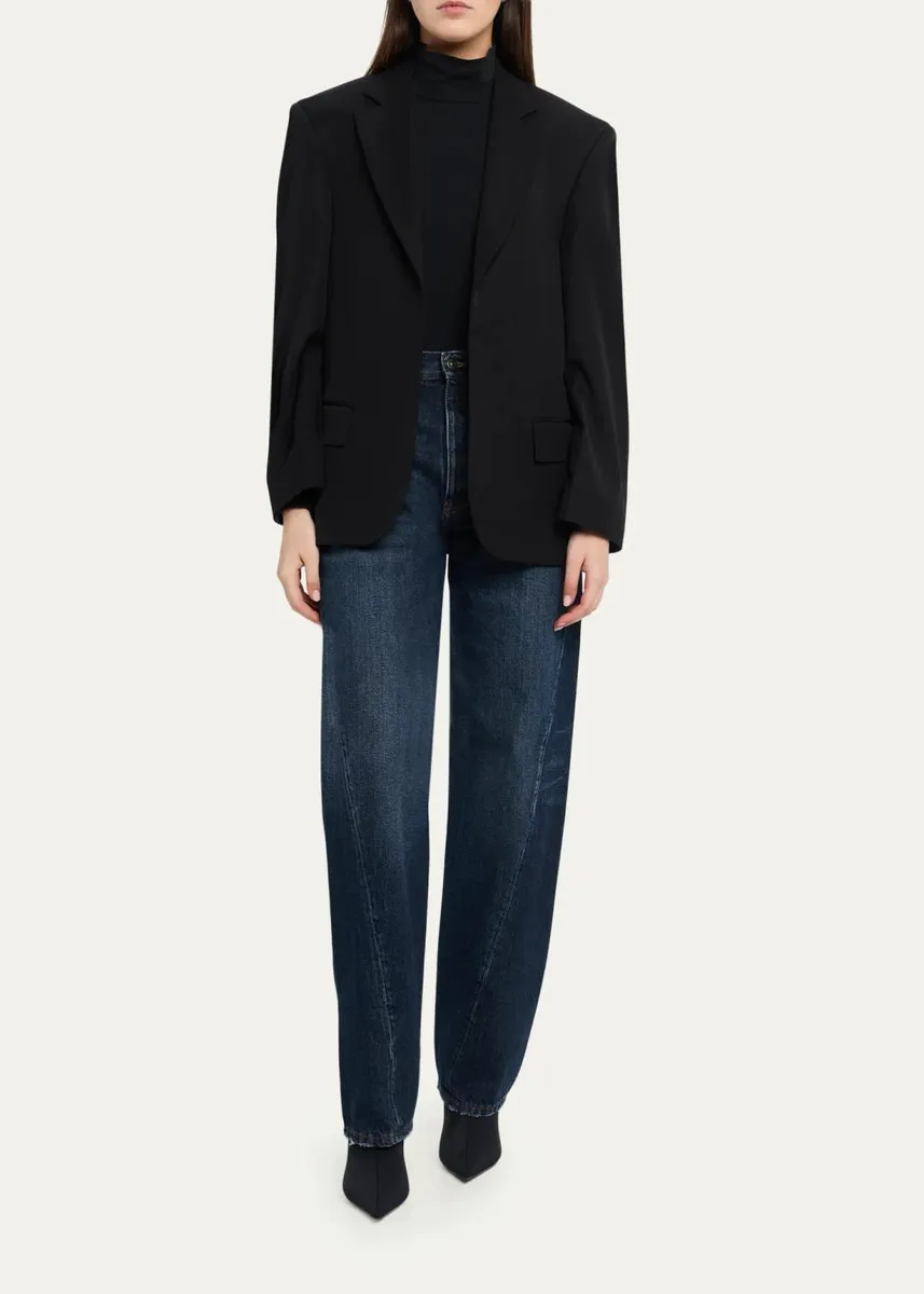 Balenciaga High-Rise Engineered Barrel-Leg Jeans | Thumbnail 2