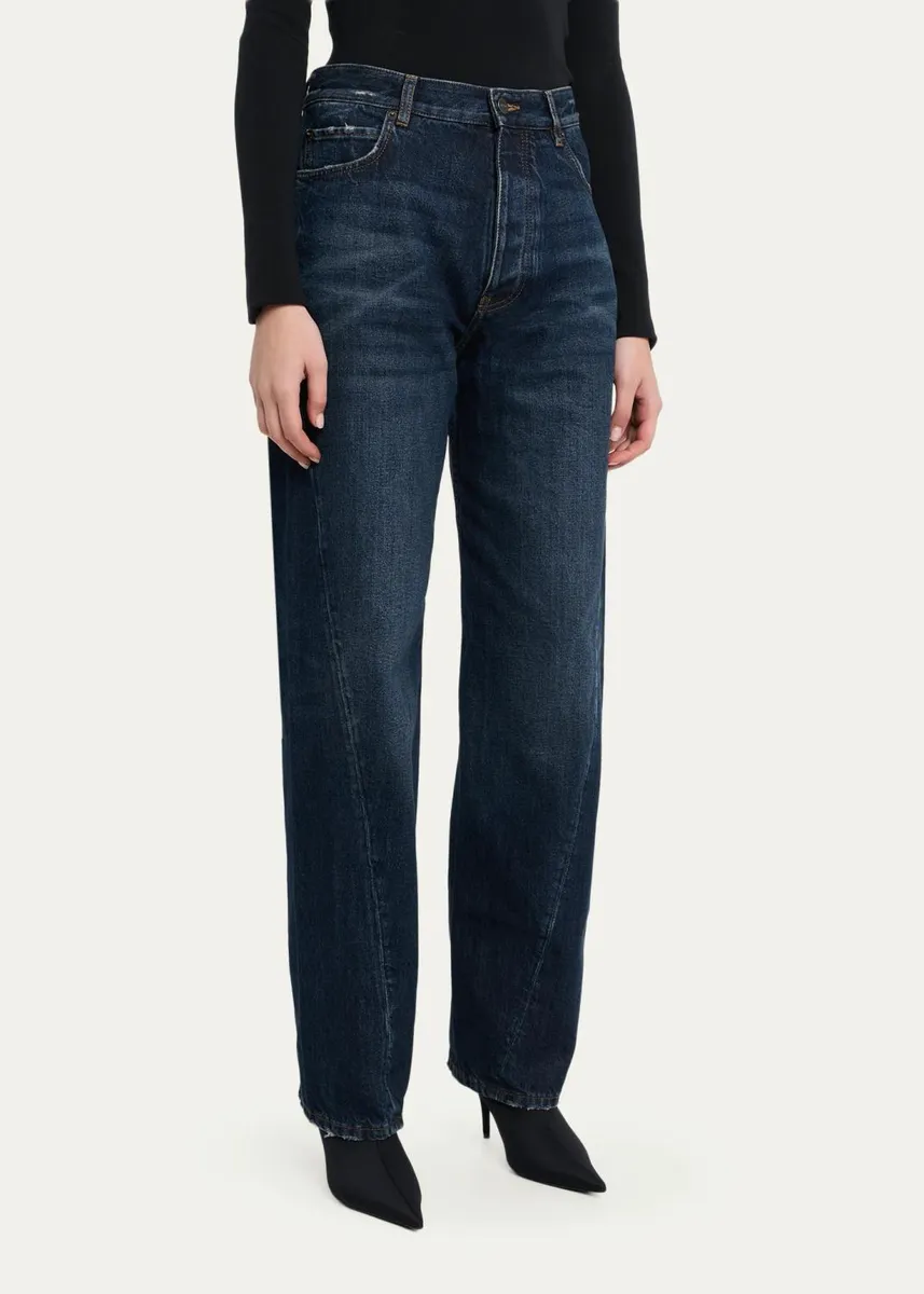 Balenciaga High-Rise Engineered Barrel-Leg Jeans | Thumbnail 4