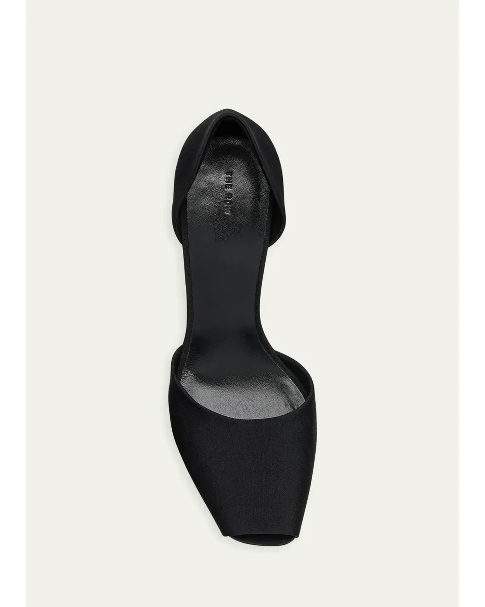 The Row 80mm Noor Satin d'Orsay Peep-Toe Pumps | Thumbnail 2