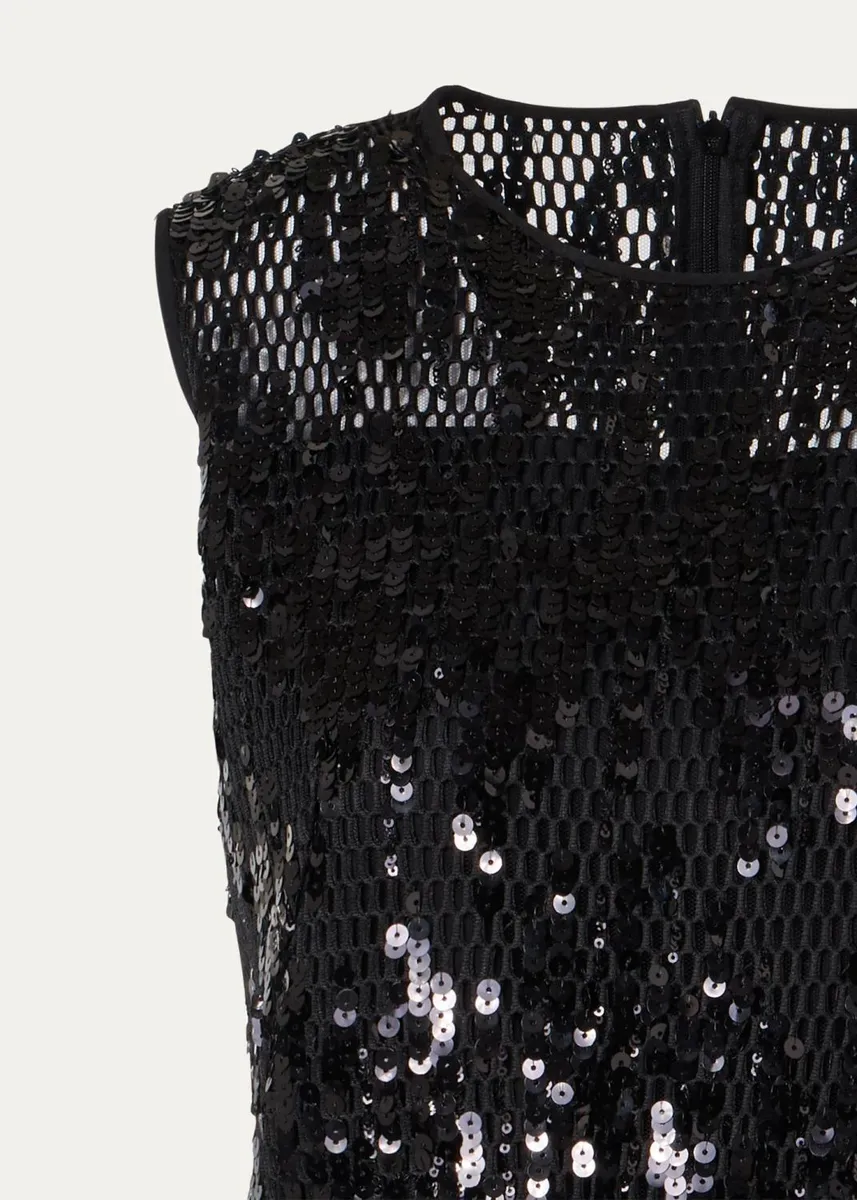 Akris Sequined Net Fit-And-Flare Belted Ankle Gown | Thumbnail 5