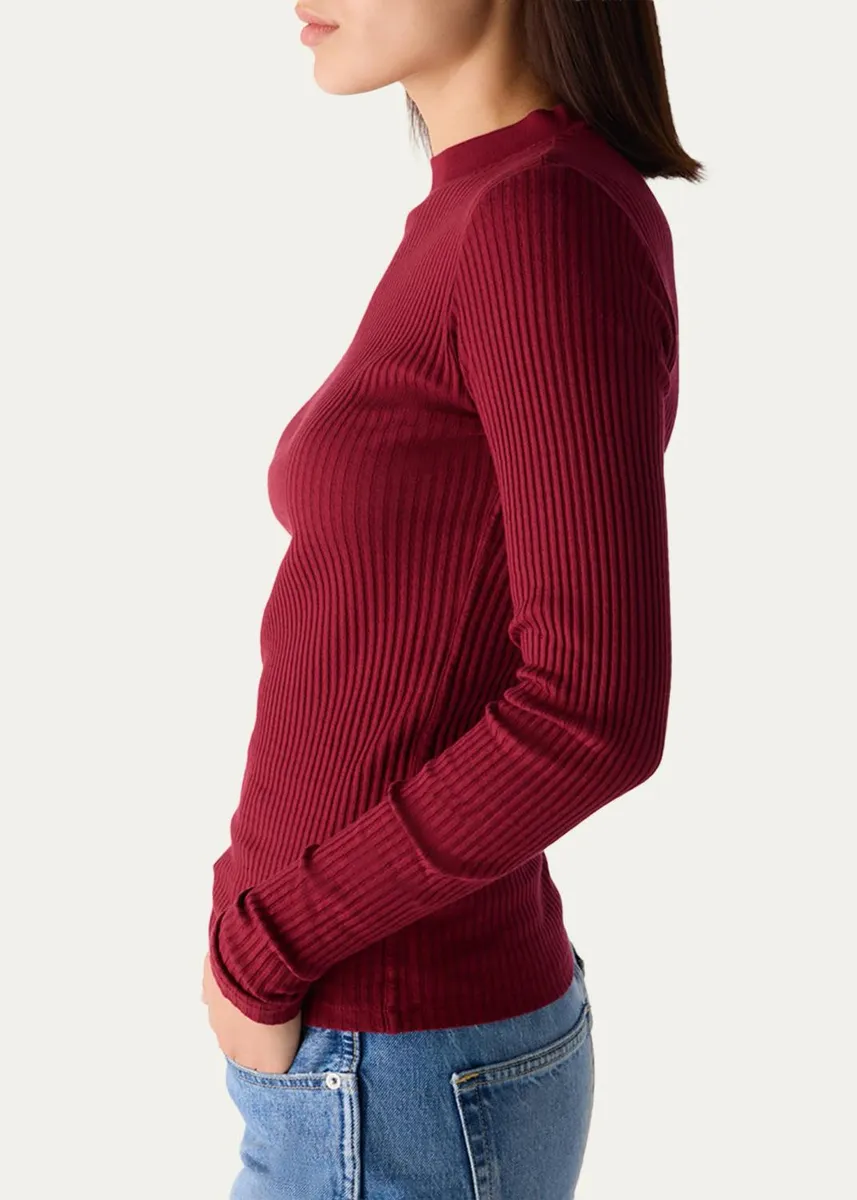 AMO Denim Ruthie Ribbed Mock-Neck Top | Thumbnail 4