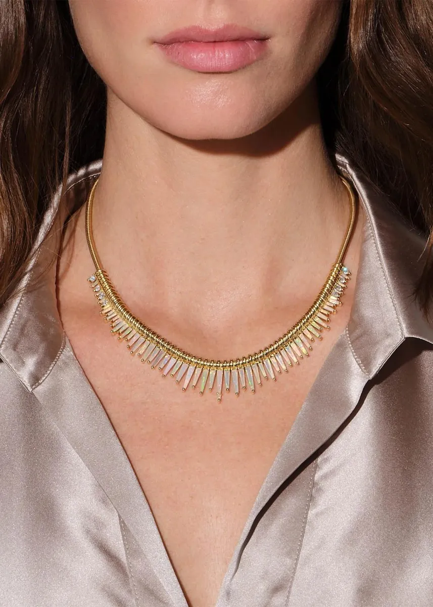 NAK ARMSTRONG Serrated 18K Yellow Gold & 0.88 TCW Diamond Fringed Necklace | Thumbnail 2 NAK ARMSTRONG Serrated 18K Yellow Gold & 0.88 TCW Diamond Fringed Necklace | Thumbnail 2