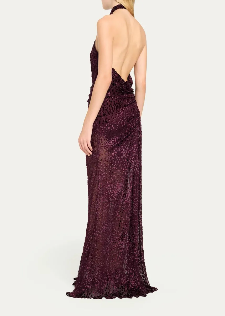 A.L.C. Paloma Burnout Silk-Blend Velvet Gown | Thumbnail 3