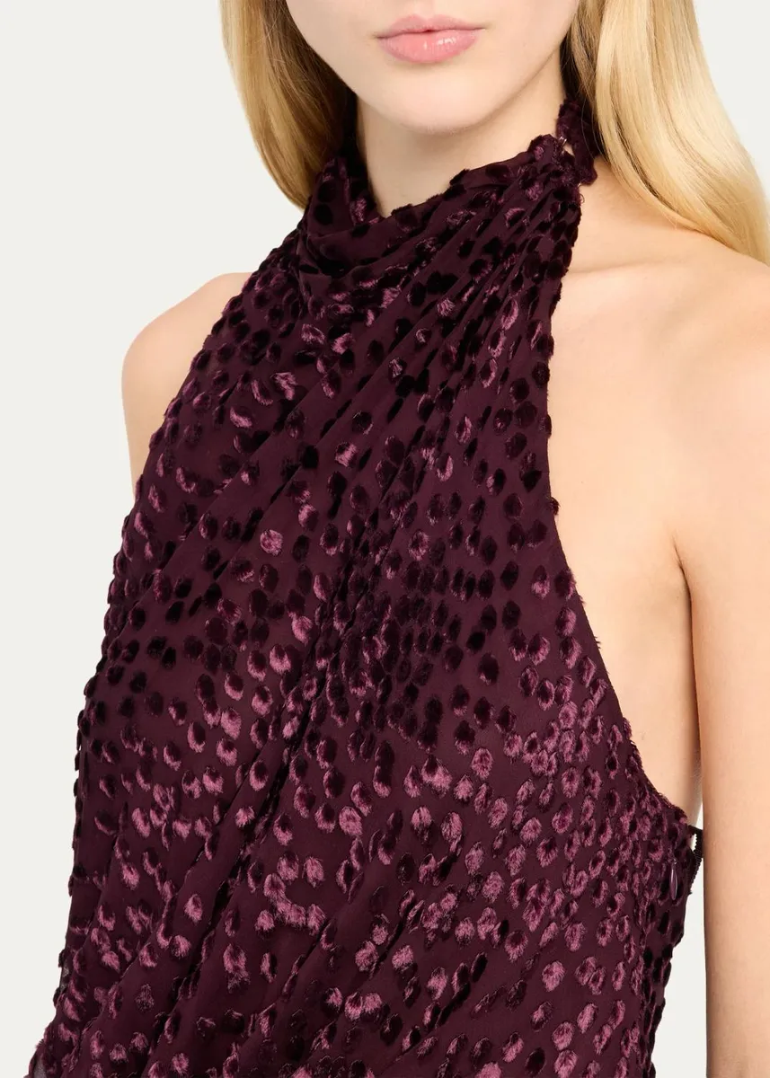 A.L.C. Paloma Burnout Silk-Blend Velvet Gown | Thumbnail 5