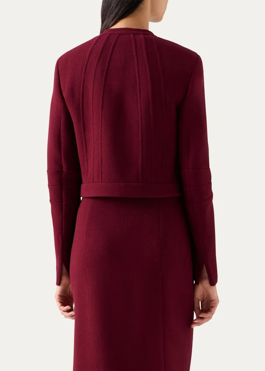 Akris Klaus Stitched Wool Crepe Double-Face Short Jacket | Thumbnail 3
