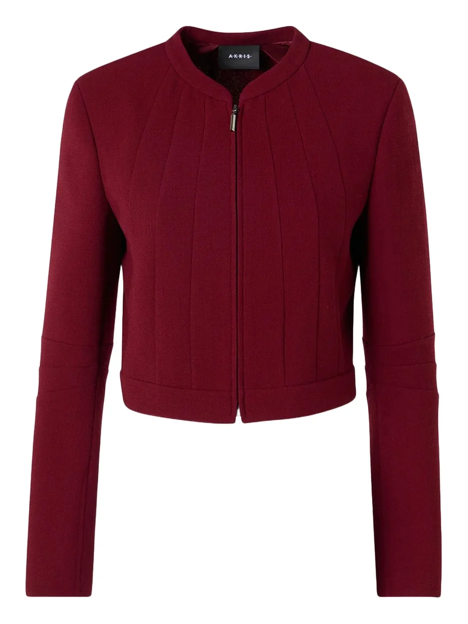 Klaus Stitched Wool Crepe Double-Face Short Jacket