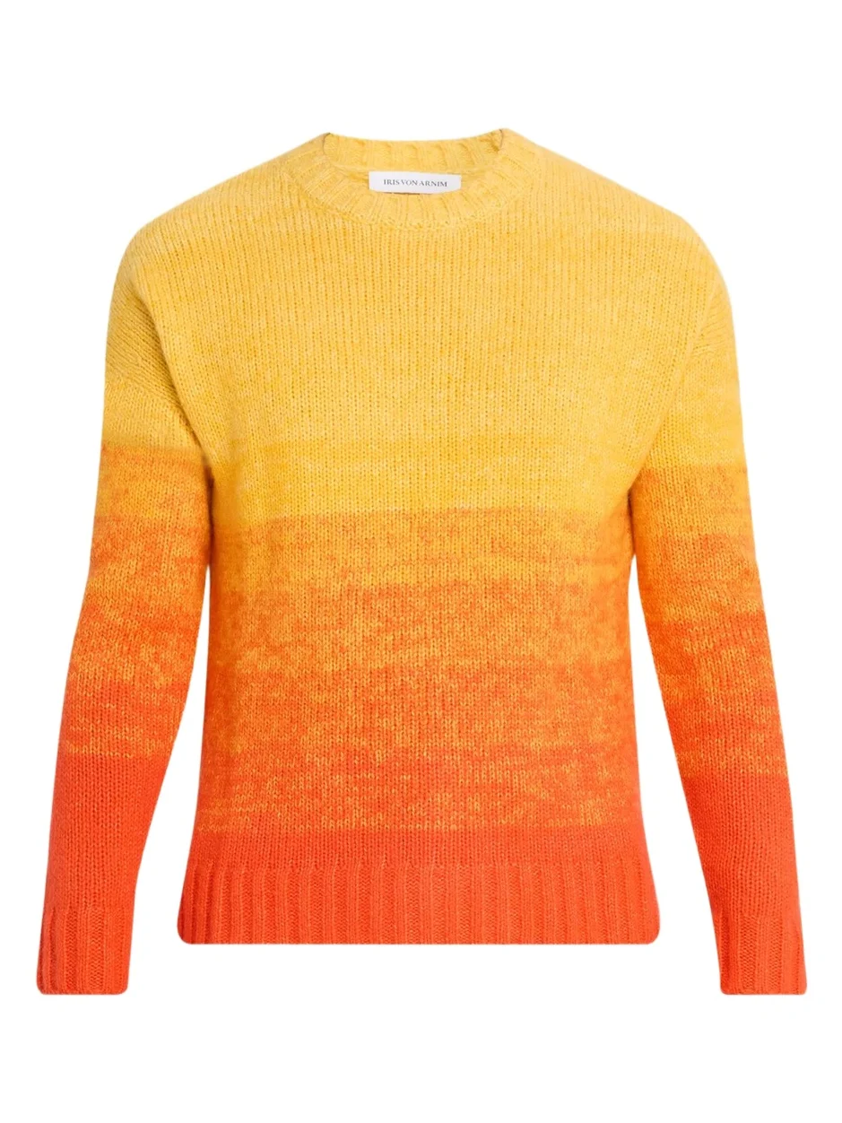 Iris Von Arnim Men's Rainbow Caps Cashmere & Silk Crewneck Sweater