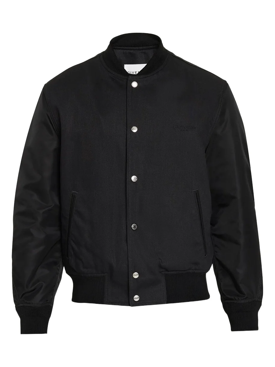 Givenchy Men's Embroidered Mixed Media Blouson Jacket