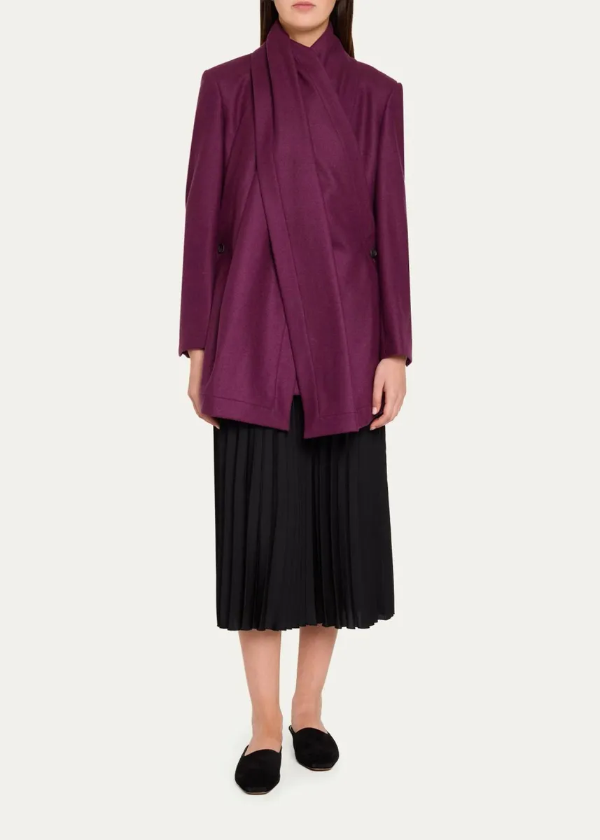 Issey Miyake Manner Wool-Blend Crisscross Scarf Tailored Jacket | Thumbnail 2 Issey Miyake Manner Wool-Blend Crisscross Scarf Tailored Jacket | Thumbnail 2