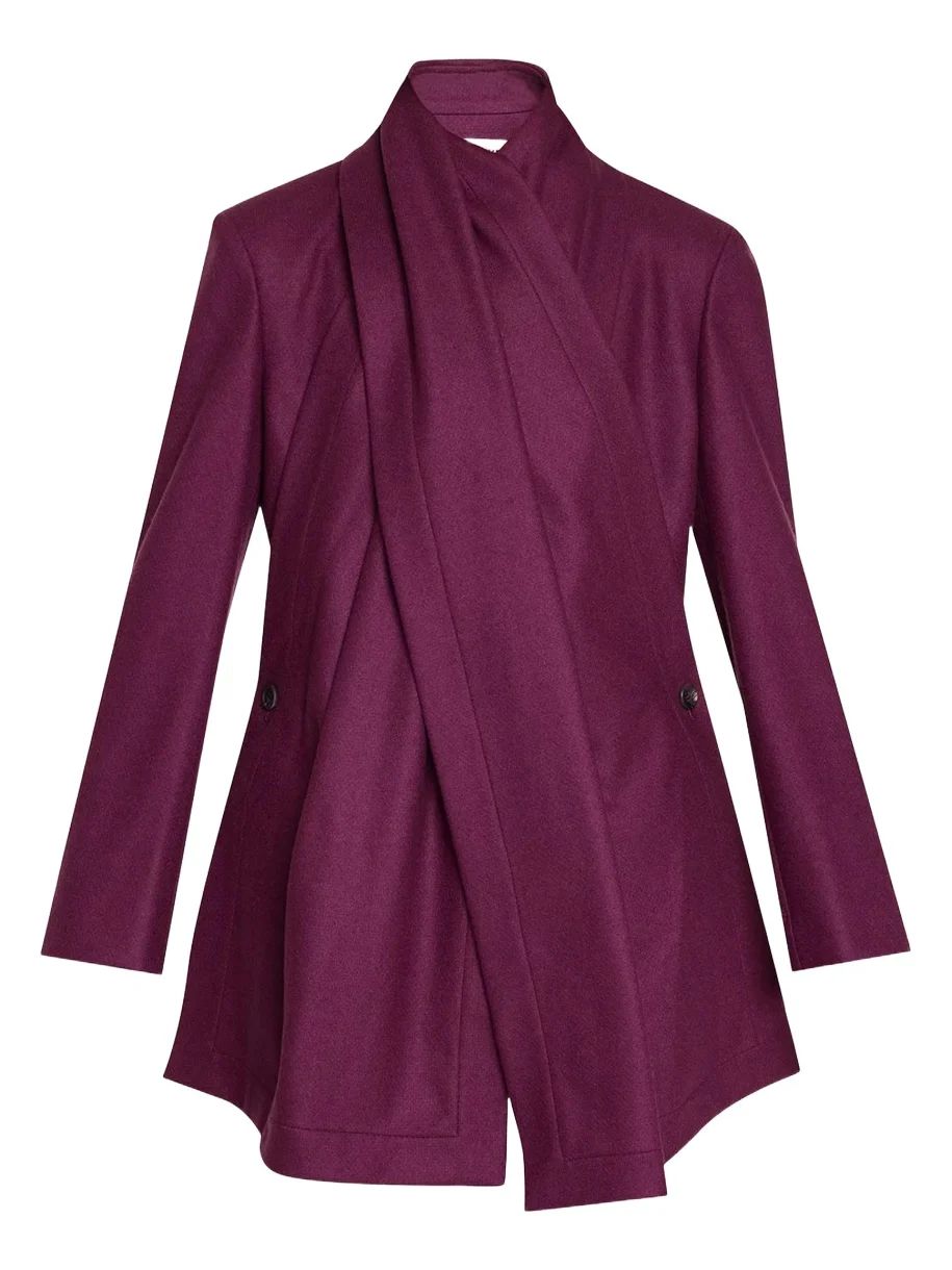 Manner Wool-Blend Crisscross Scarf Tailored Jacket
