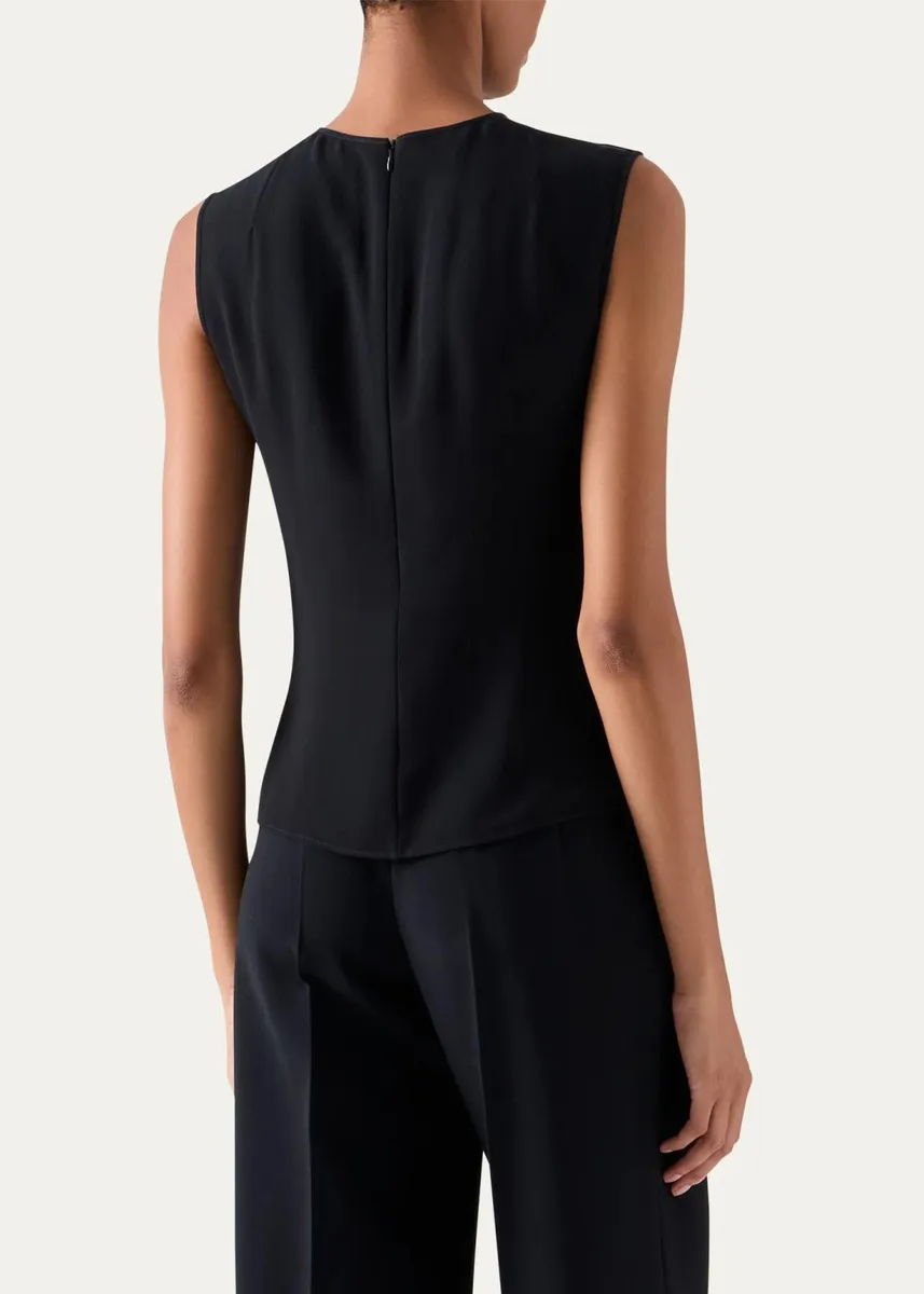 Akris Fringed Tulle And Silk Georgette Sleeveless Top | Thumbnail 3