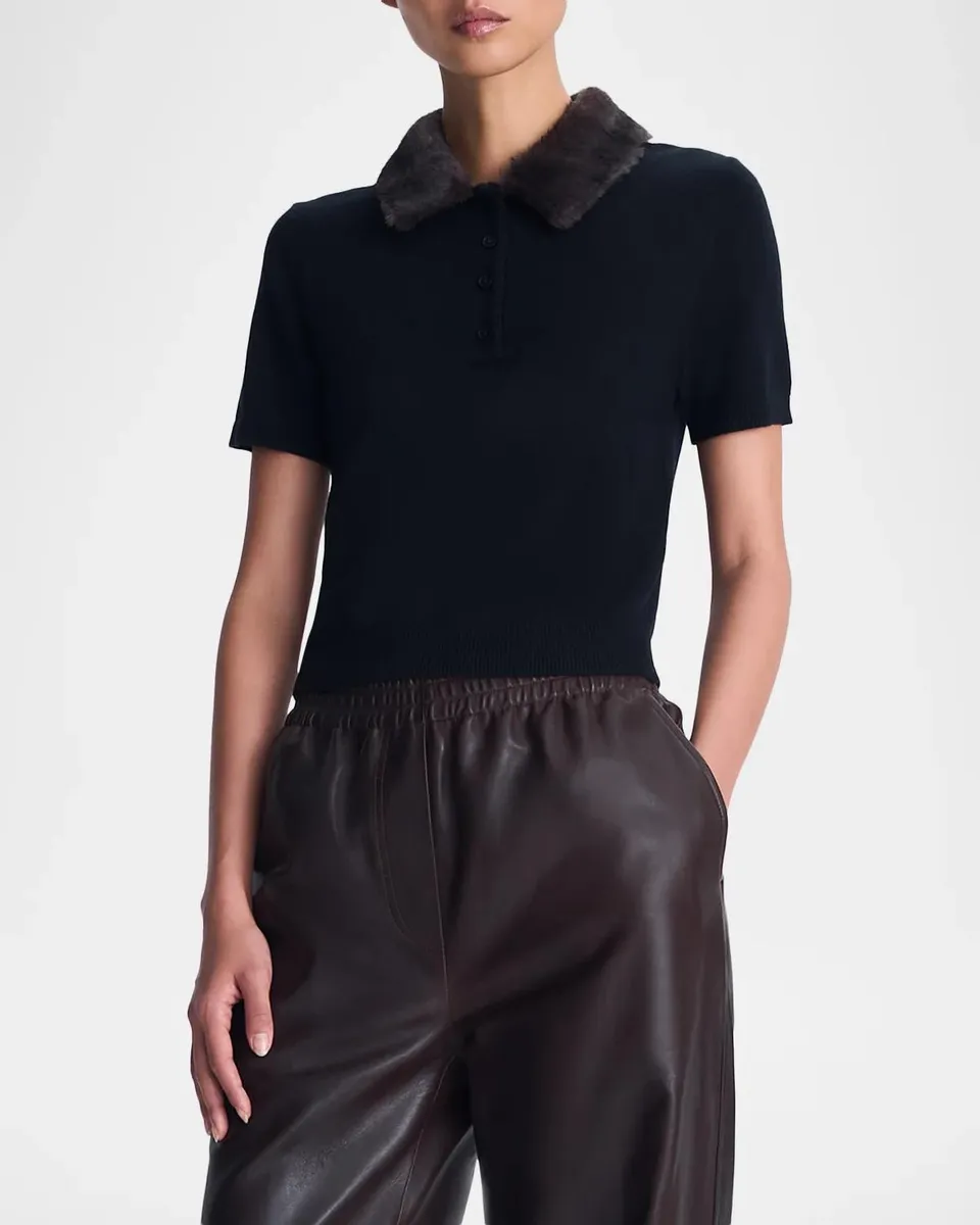 Simkhai Vayla Short-Sleeve Polo Sweater | Thumbnail 4
