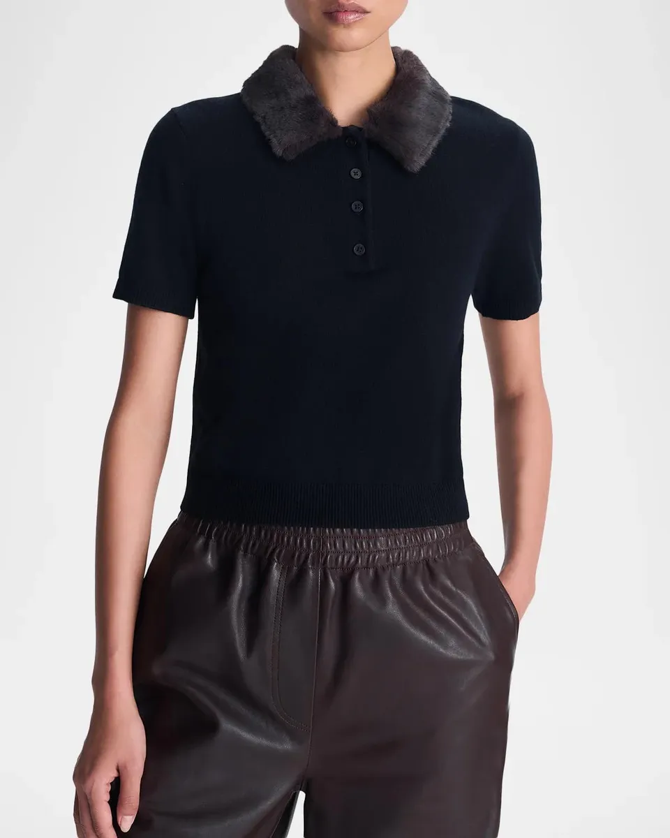 Simkhai Vayla Short-Sleeve Polo Sweater | Thumbnail 5