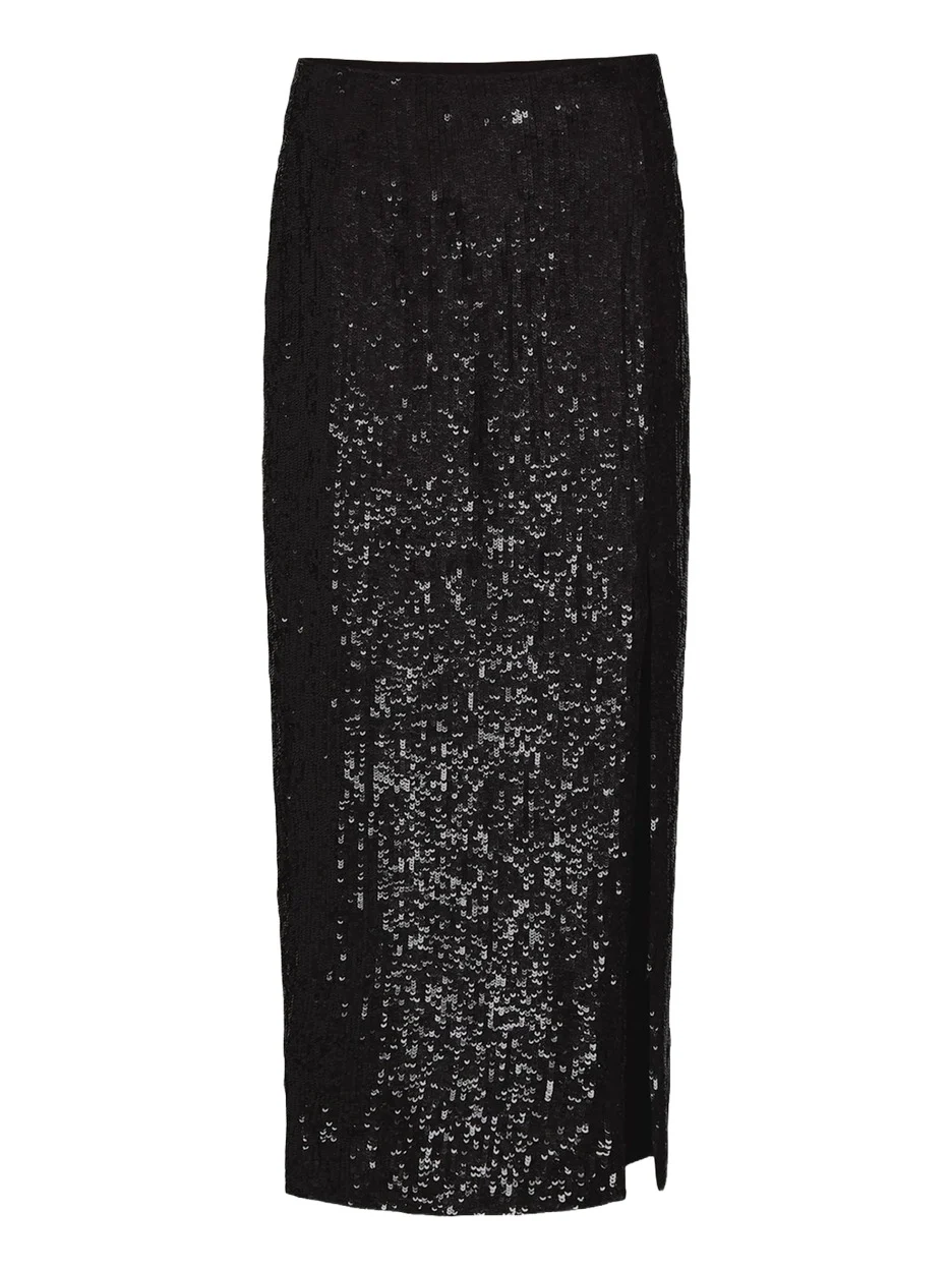 Ladylike Sequined Slit Midi Skirt Ladylike Sequined Slit Midi Skirt