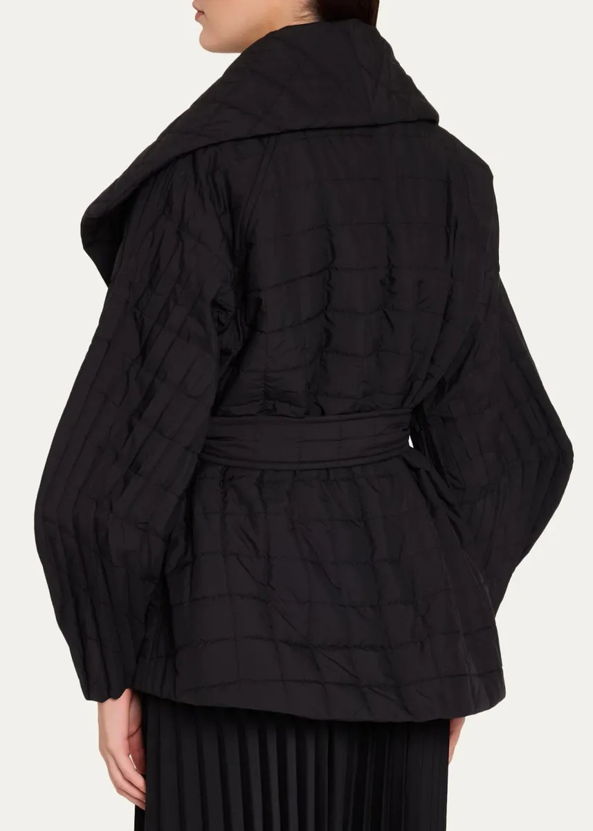 Issey Miyake Pleated Grid Quilted Wrap Coat | Thumbnail 3 Issey Miyake Pleated Grid Quilted Wrap Coat | Thumbnail 3