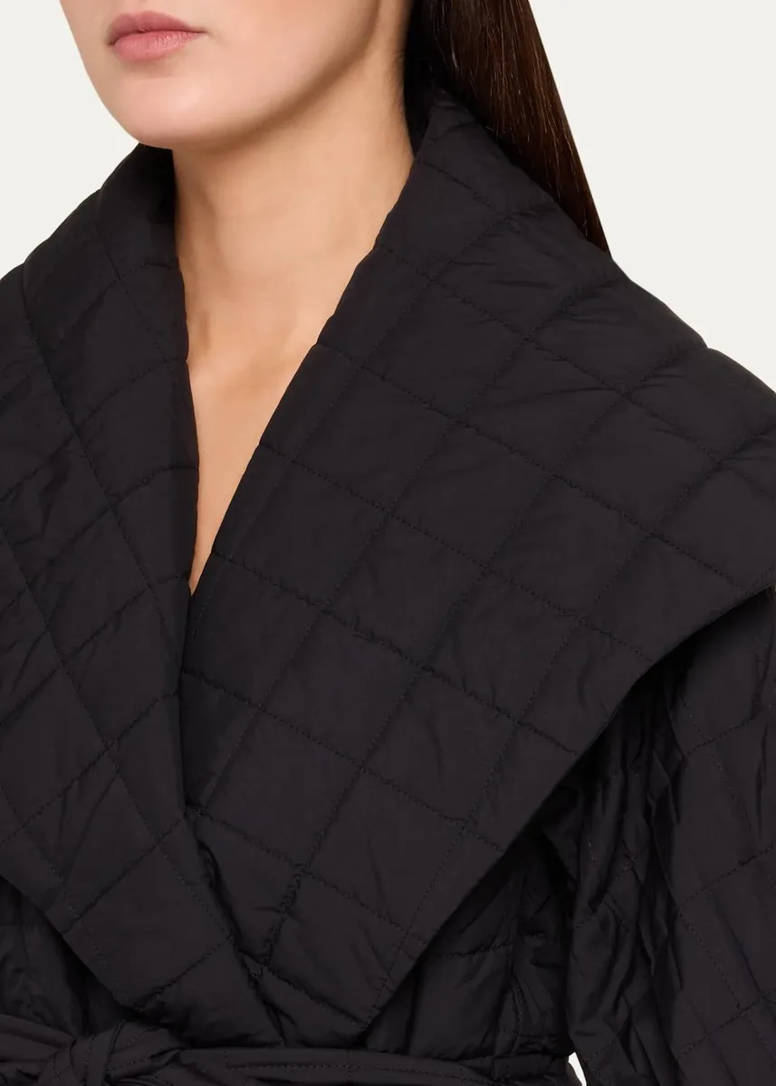 Issey Miyake Pleated Grid Quilted Wrap Coat | Thumbnail 5 Issey Miyake Pleated Grid Quilted Wrap Coat | Thumbnail 5