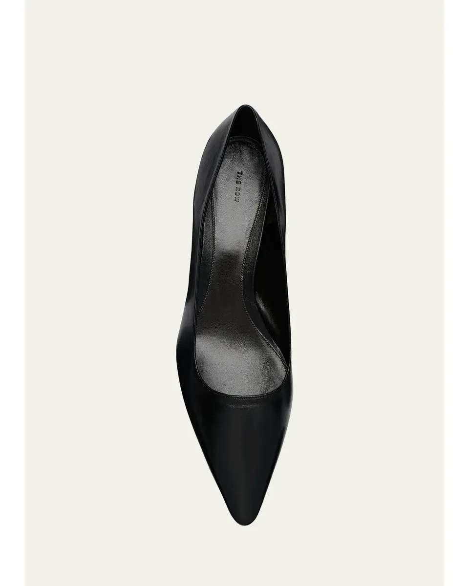 The Row Liisa Leather Kitten-Heel Pumps | Thumbnail 2