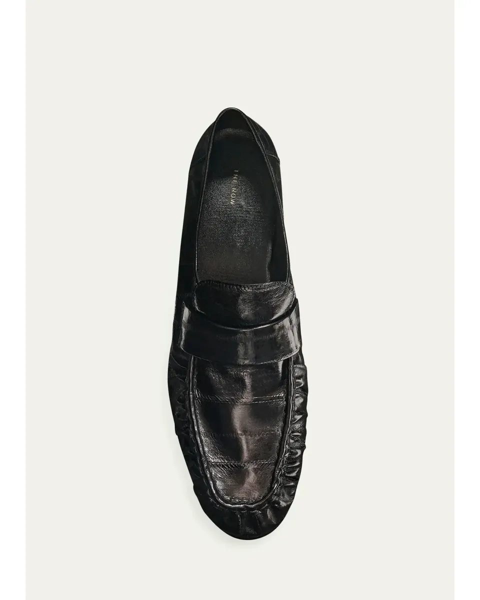 The Row Men's Ruched Eel-Effect Leather Loafers | Thumbnail 2 The Row Men's Ruched Eel-Effect Leather Loafers | Thumbnail 2