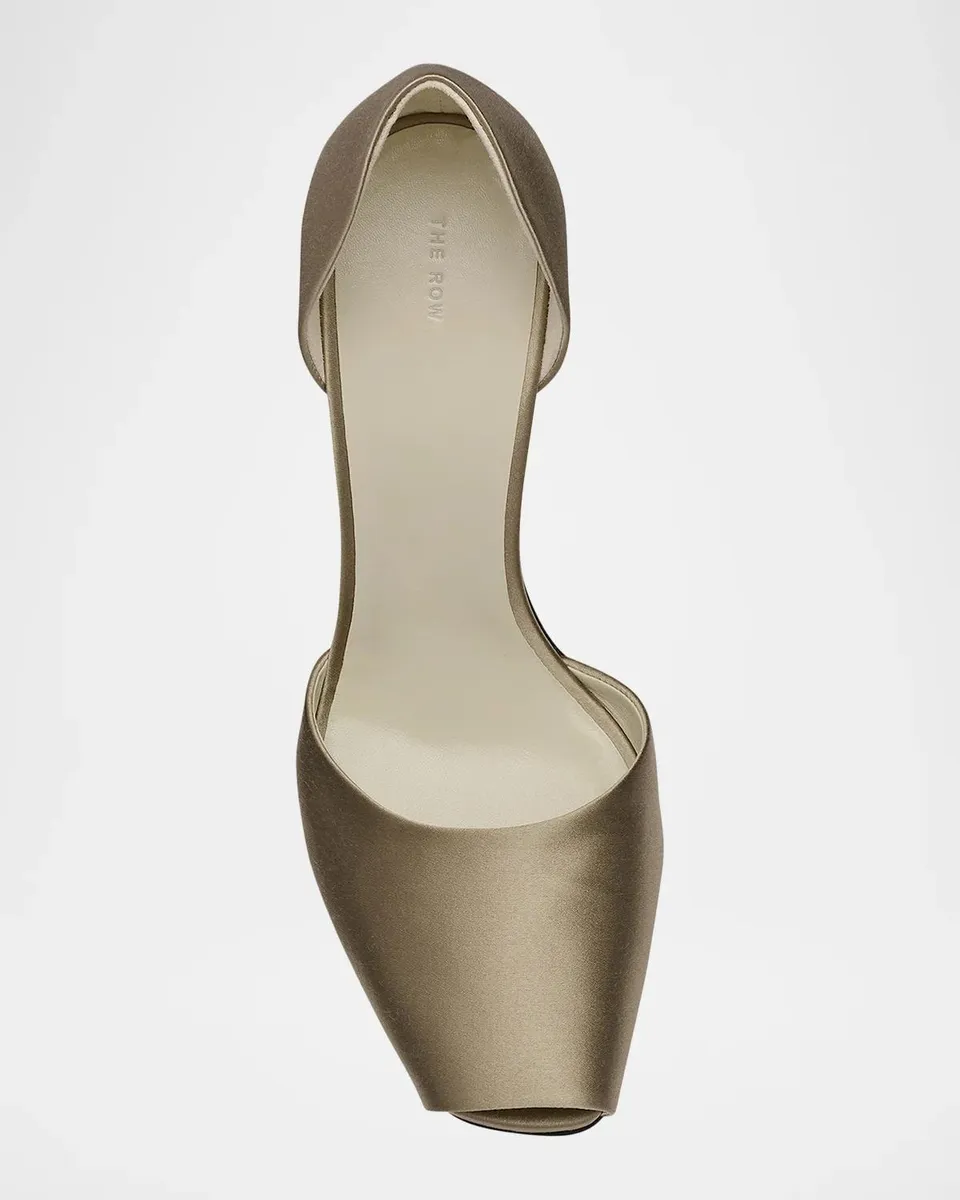 The Row 80mm Noor Satin d 'Orsay Peep-Toe Pumps | Thumbnail 3
