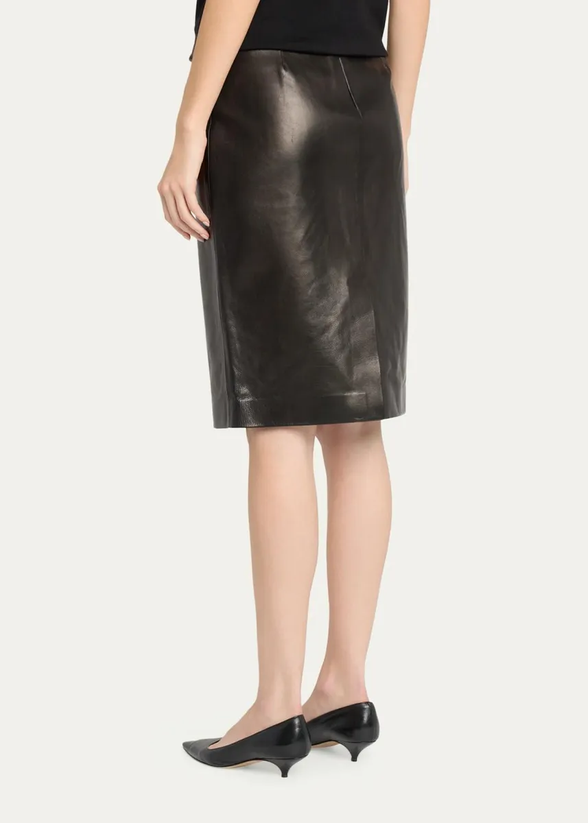 The Row Larco Leather Skirt | Thumbnail 3