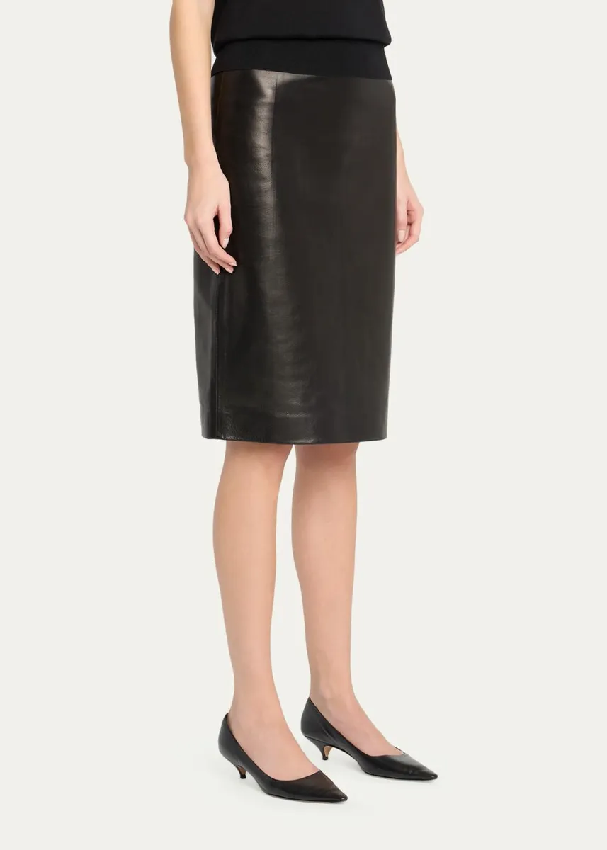 The Row Larco Leather Skirt | Thumbnail 4