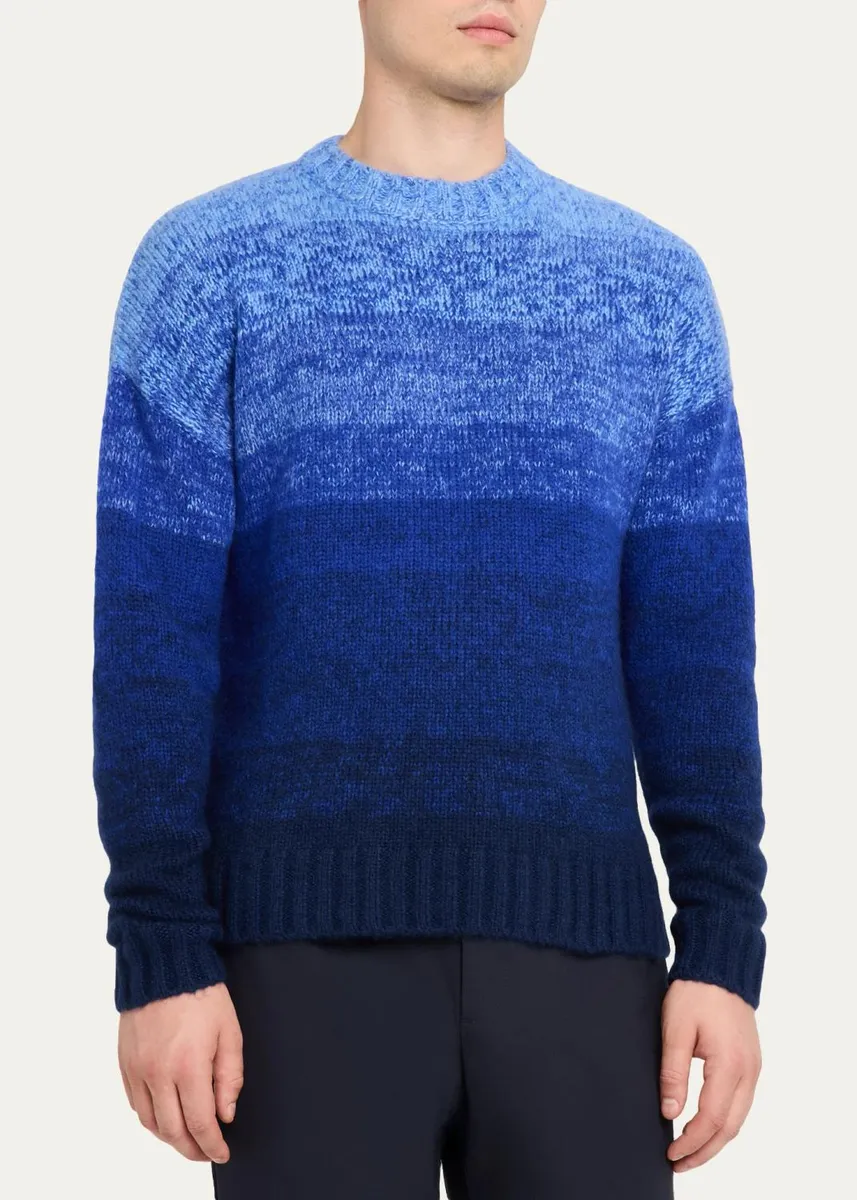 Iris Von Arnim Men's Rainbow Caps Cashmere & Silk Crewneck Sweater | Thumbnail 4 Iris Von Arnim Men's Rainbow Caps Cashmere & Silk Crewneck Sweater | Thumbnail 4