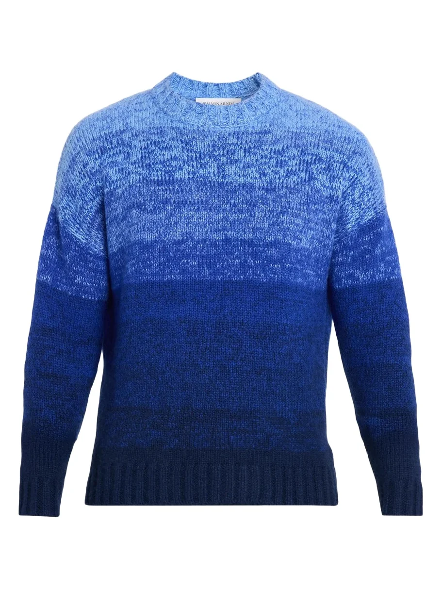 Iris Von Arnim Men's Rainbow Caps Cashmere & Silk Crewneck Sweater