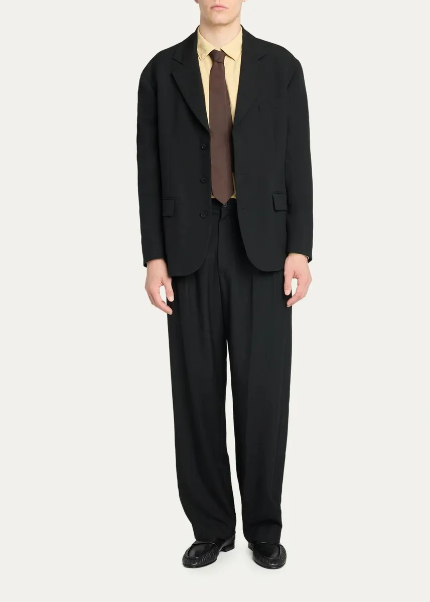 The Row Men's Corley Double-Pleated Wool Twill Pants | Thumbnail 2 The Row Men's Corley Double-Pleated Wool Twill Pants | Thumbnail 2