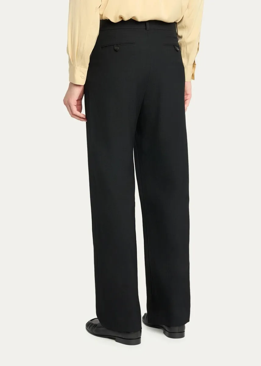 The Row Men's Corley Double-Pleated Wool Twill Pants | Thumbnail 3 The Row Men's Corley Double-Pleated Wool Twill Pants | Thumbnail 3