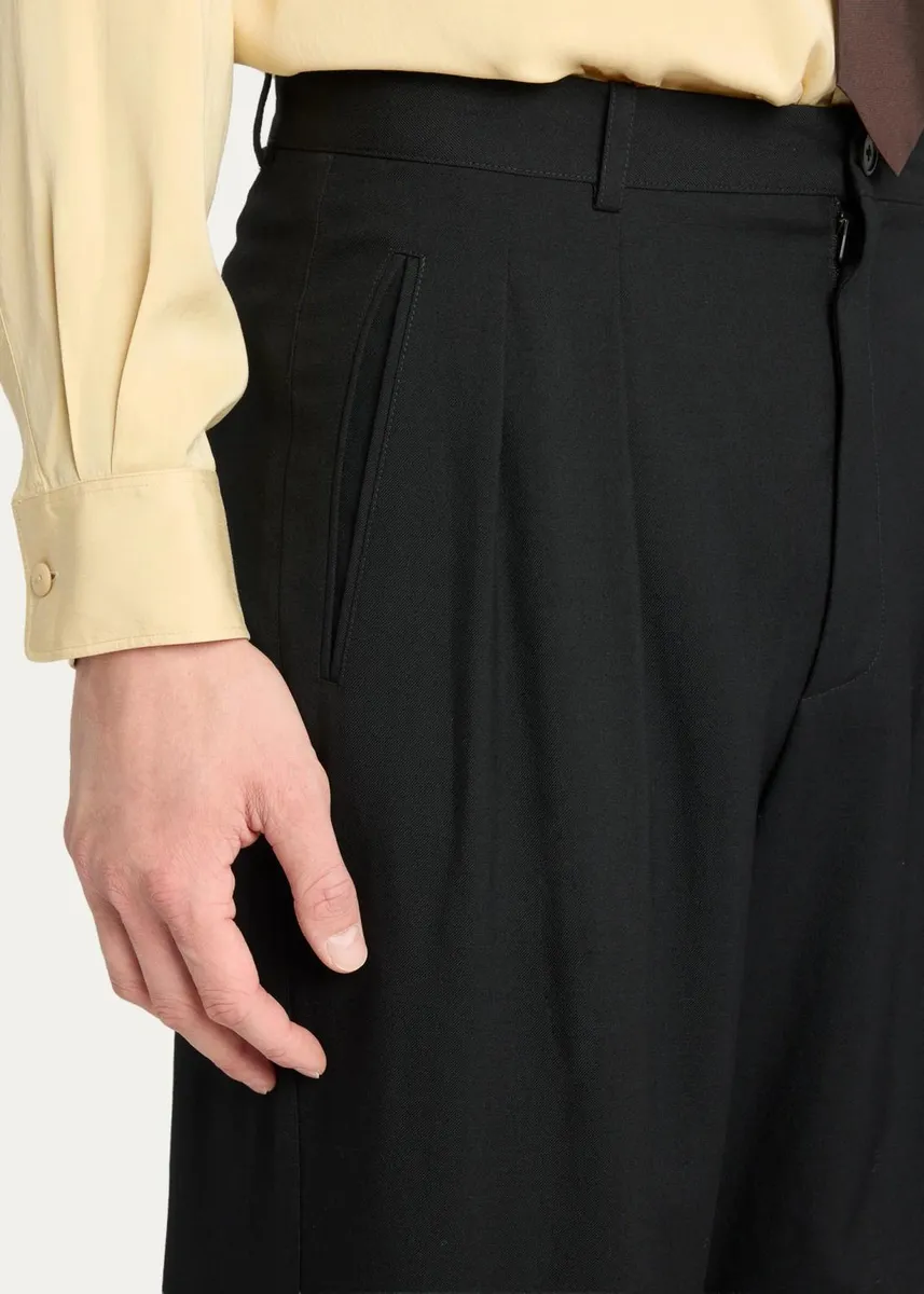 The Row Men's Corley Double-Pleated Wool Twill Pants | Thumbnail 5 The Row Men's Corley Double-Pleated Wool Twill Pants | Thumbnail 5